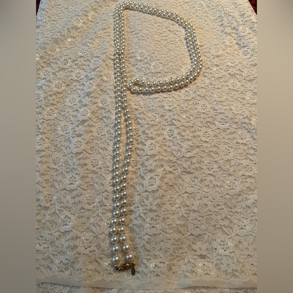 Napier Jewelry - Napier/vintage faux pearl necklace, 60”, many different ways to wear